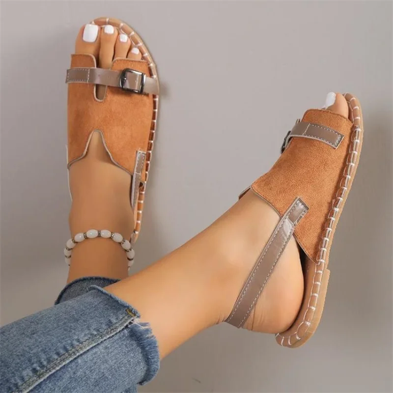 

Shoes for Women New Retro Buckle Strap Women's Sandals Summer Daily Sandal Ladies Peep Toe Gladiator Female Beach Sandalias