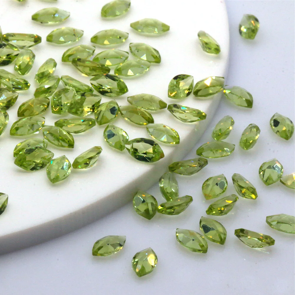 

Natural Peridot Marquise Cut Loose Gemstone Ring Set with Matching Stones Accepts Custom Sizes