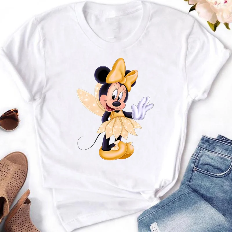 Новинка 2024 модная трендовая женская футболка Miinnie Mouse Tinker Bell с диснеевским