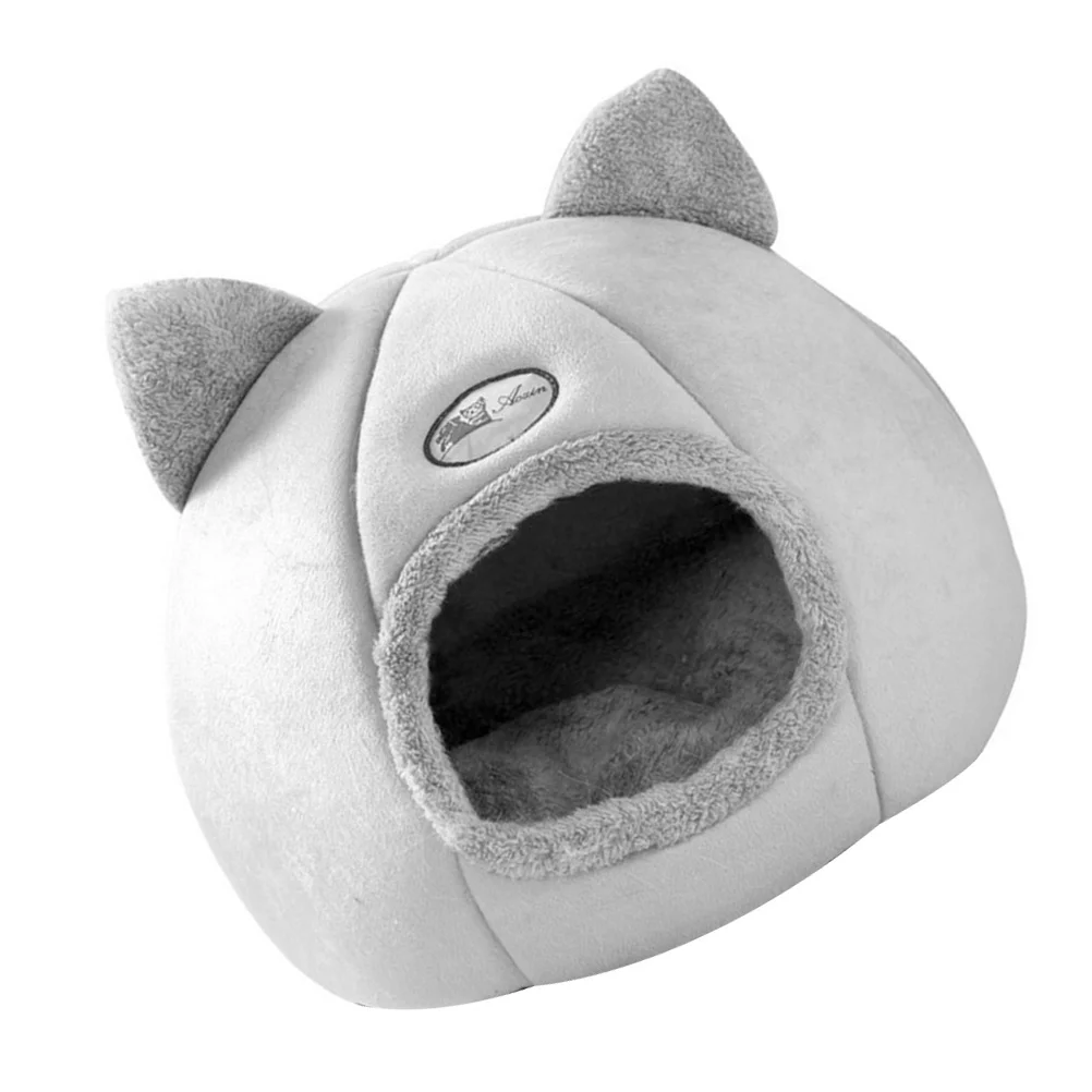 

Bed Cat Pet Warm Cave Sleeping Winter Hideout Plush Animal House Supple Dog Puppy Tent Cushion Foldable Kitten Hut Hideouts