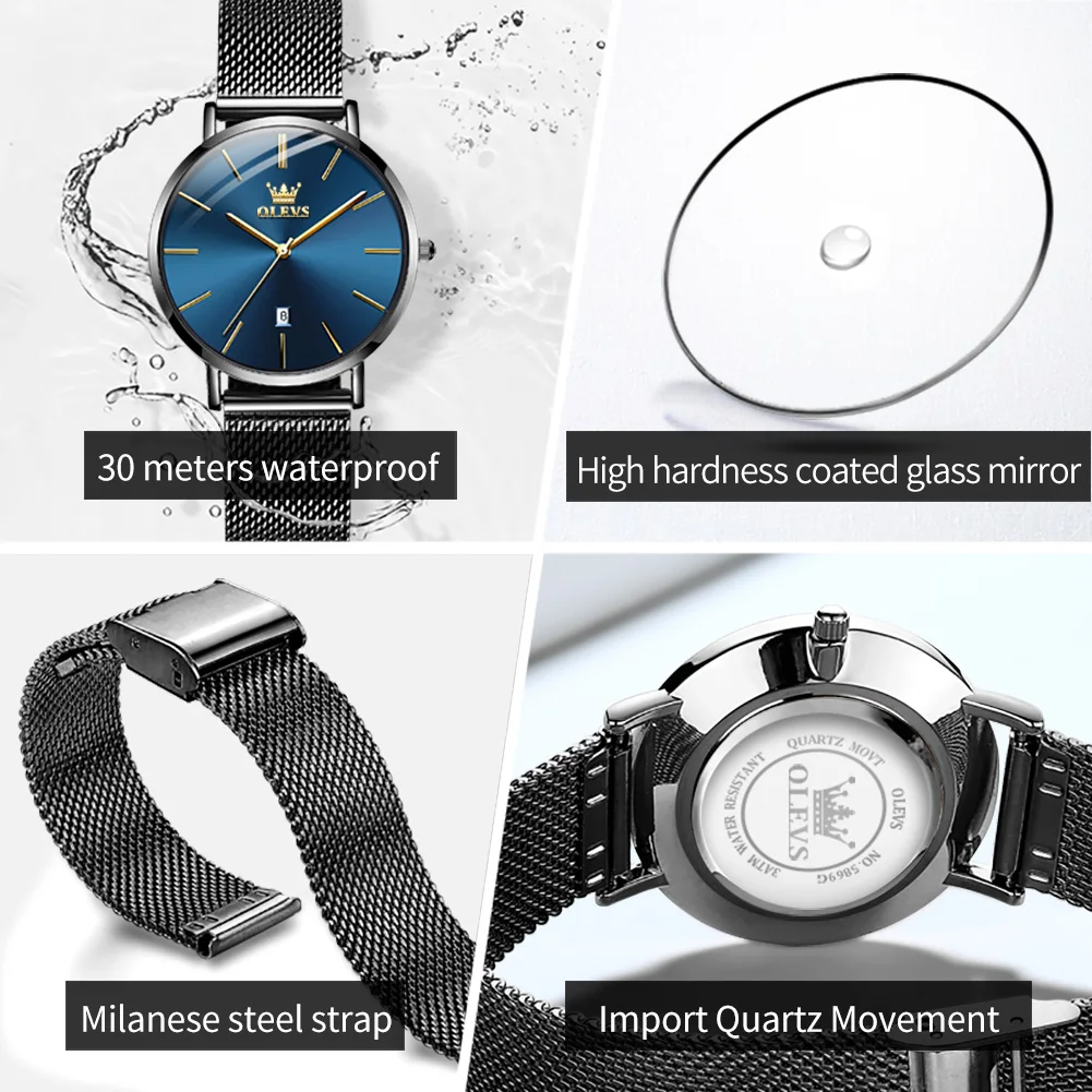 OLEVS Original Women Quartz Watches Top Luxury Brand Waterproof Stainless Steel Elegant Dress Ladies Wristwatches Reloj Mujer
