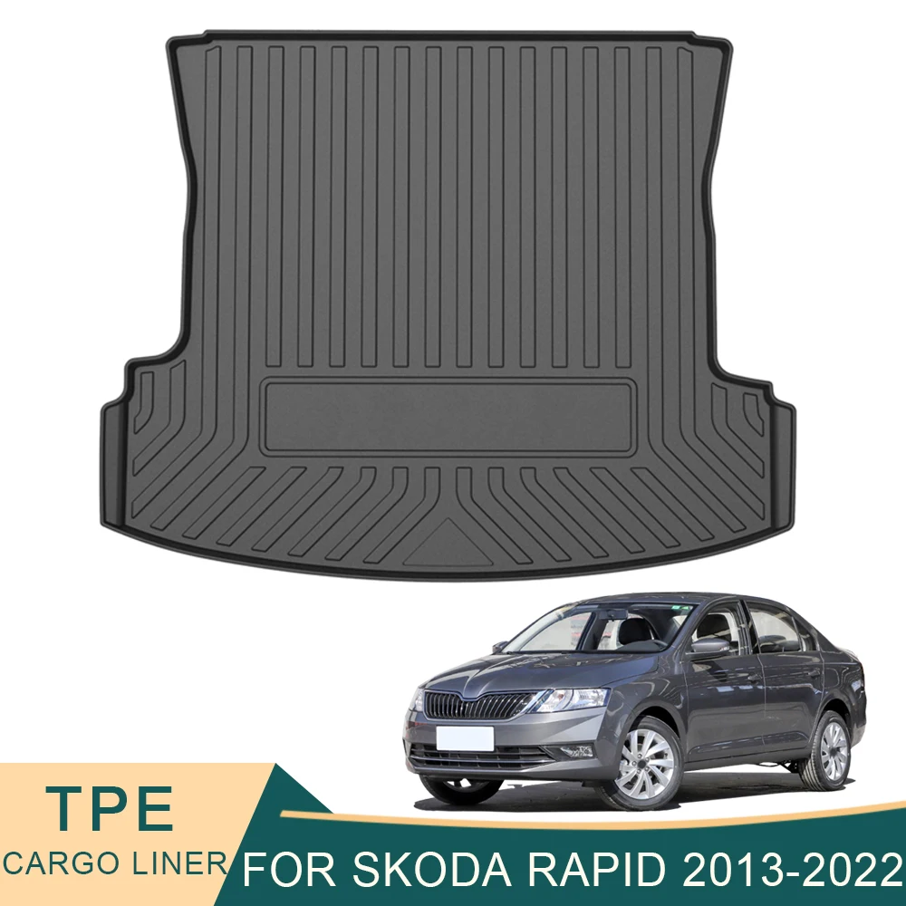 

For Skoda Rapid Hatchback 2013-2022 Auto Car Cargo Liner All-Weather TPE Non-slip Trunk Mats Boot Tray Trunk Carpet Accessory