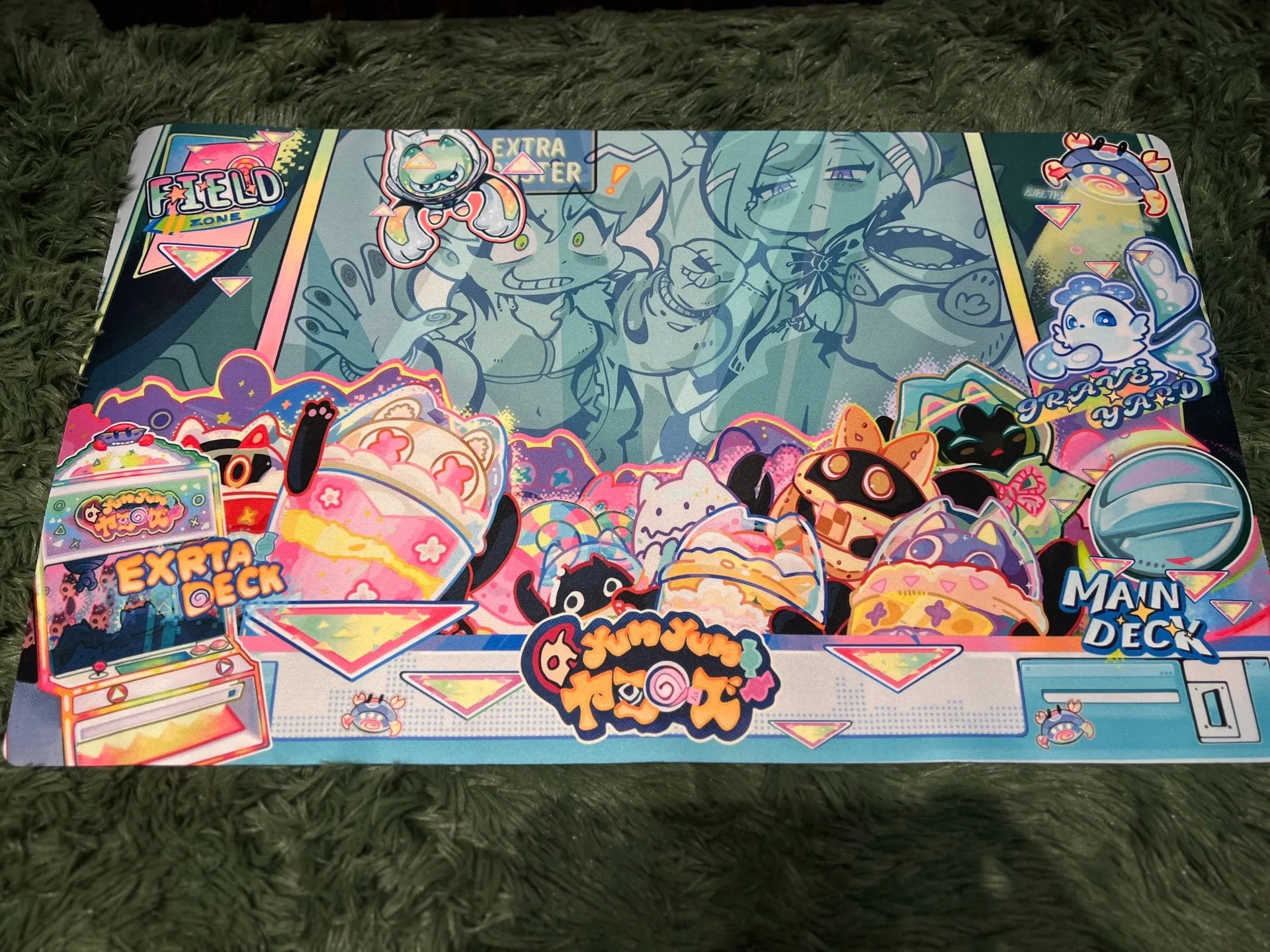 Фото Оригинальный игровой коврик Yugioh LiveTwin & Yummy своими руками Yu-Gi-Oh! Коллекционные карточные игры Коврик Duel Plate Резиновый коврик для карточек №1