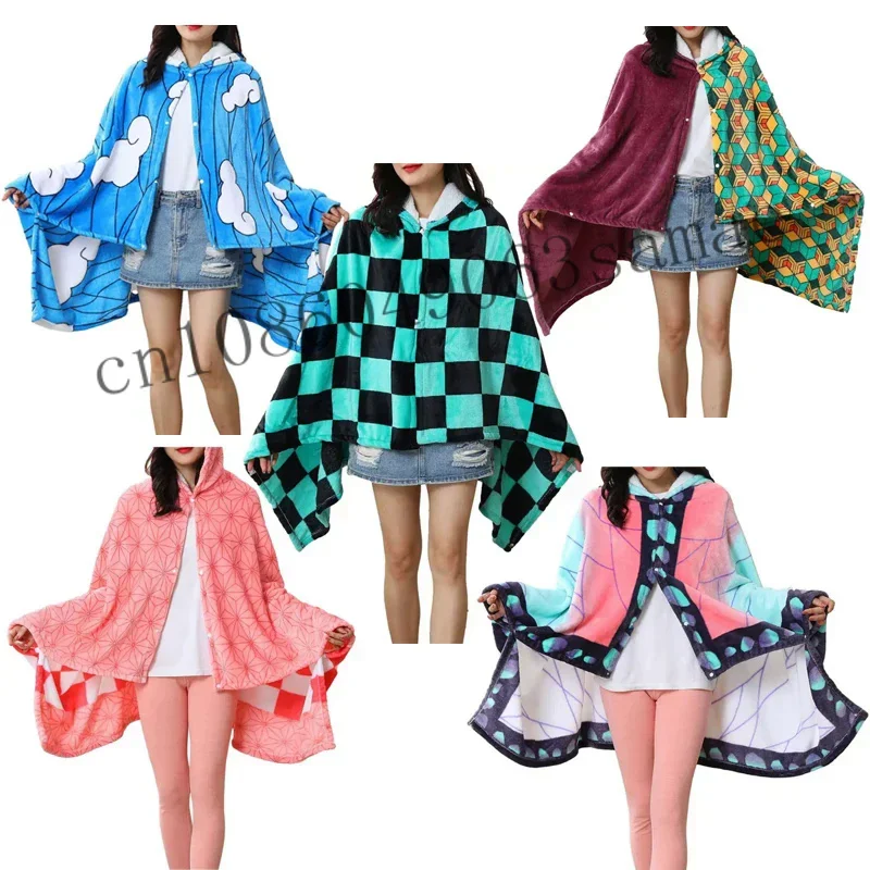 Аниме одеяло плащ Nezuko Косплей Костюм взрослая Толстовка банный халат отряд