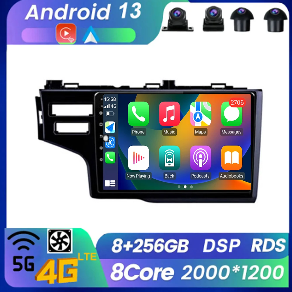 

Для Honda Jazz 3 2015 - 2020 Android 13 Carplay мультимедийное радио Bluetooth WIFI беспроводное Авторадио