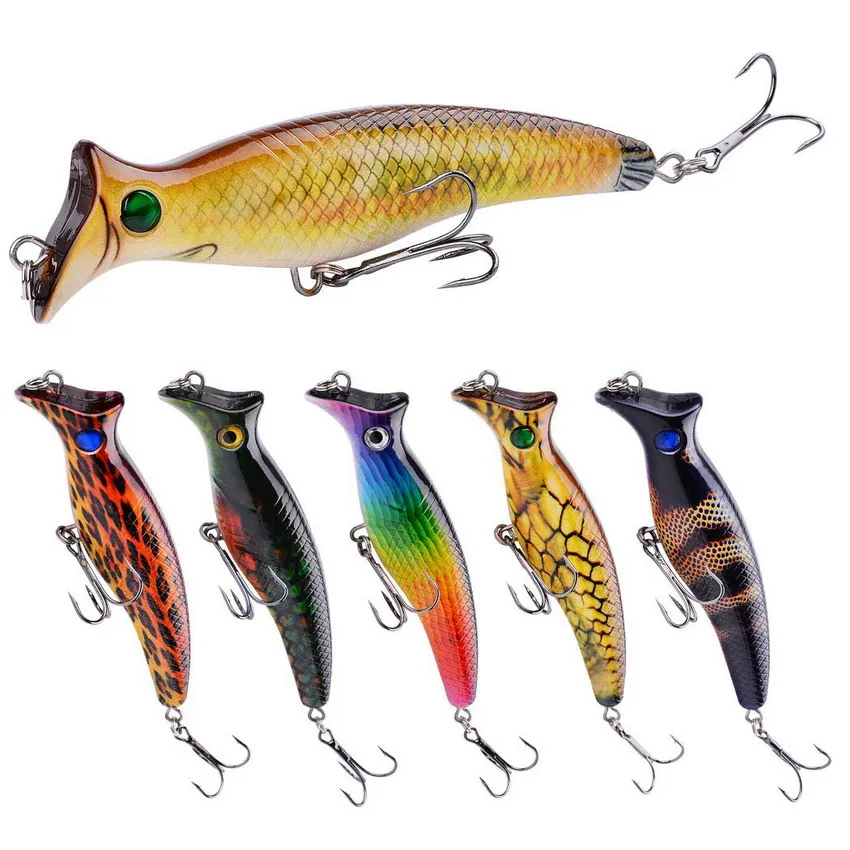 

6pcs Popper Wobbler Fishing lures Topwater 20g/12.5cm Floating Crankbait Artificial Bait Fishing Lure Poper Pesca Carp Pike