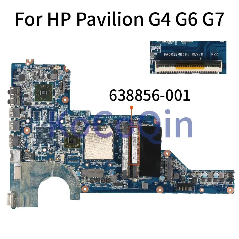 

. For HP Pavilion G4 G6 G7 AMD Notebook Mainboard DA0R22MB6D1 638856-001 638856-501 DDR3 Laptop Motherboard