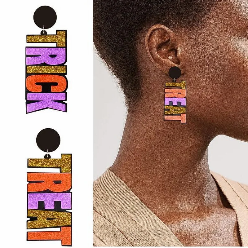 

Halloween Party Decoration Sparkling Earrings Creative Halloween Ghost Festival Gifts Girls Happy 2023 Halloween Party Decors