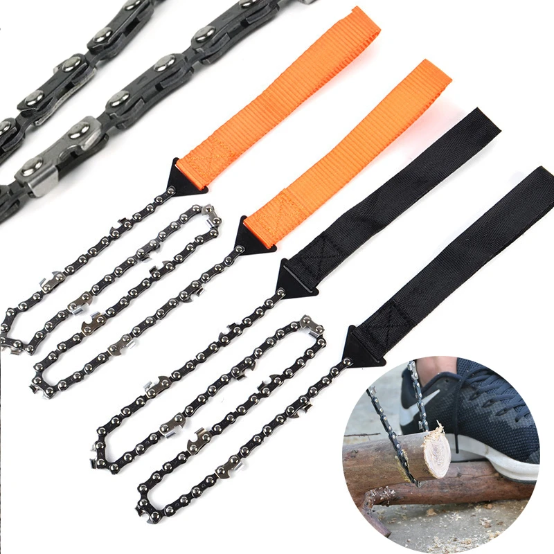 33/11 Teeth Portable Survival Chain Saw Chainsaws Emergency Camping Hiking Tool Pocket Hand Tool Pouch Outdoor Pocket Chain