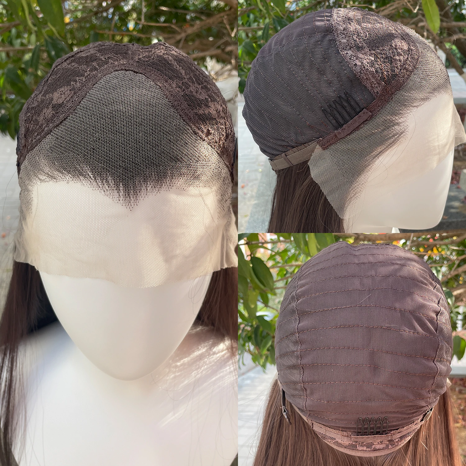 Widow Peak Средне-коричневый 13x4 Синтетические парики спереди для женщин 26-дюймовые длинные прямые синтетические парики Widow's Peak Парики для косплея (art.: 3920d46bb4953) - 3920d46bb4953