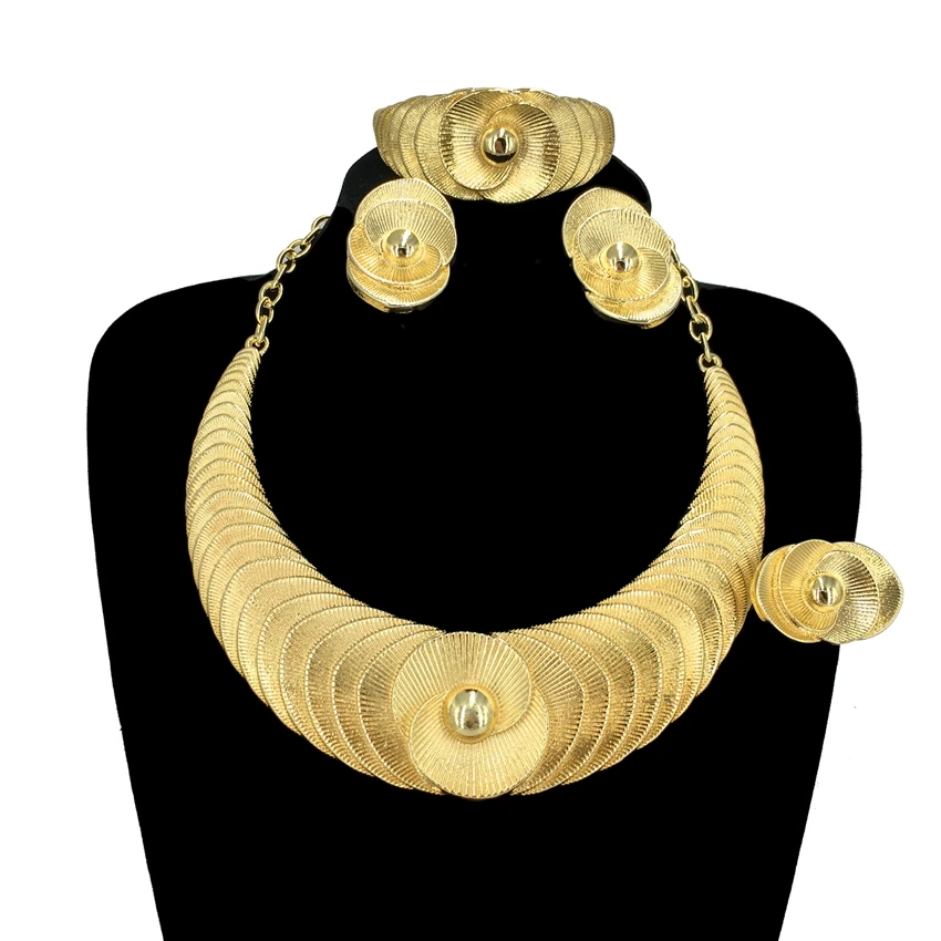 

Новое модное кольцо, серьги, браслет, ожерелье, подарок, позолоченные итальянские ювелирные наборы из 24 карат, рождественские и новогодние п...