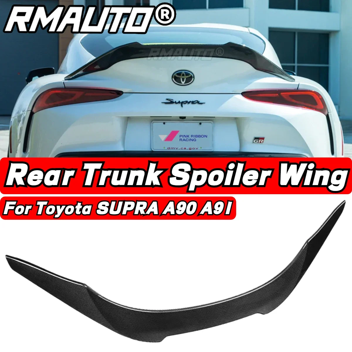 

For Toyota Supra A90 A91 2019-2022 Spoiler Real Carbon Fiber Rear Trunk Boot Spoiler Wing Lip Rear Tail Car Accessories Body Kit