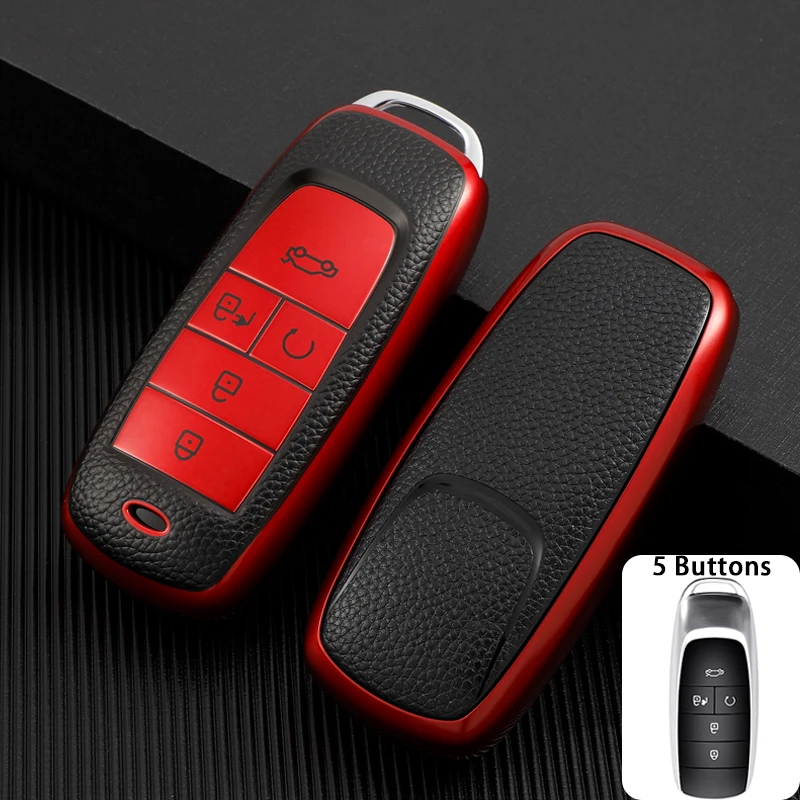 

For GAC New Energy Trumpchi Aion S V Y LX GS7 GS8 GM8 GS5 GA6 GM6 TPU Leather Car Remote Key Case Cover Shell Fob Accessories