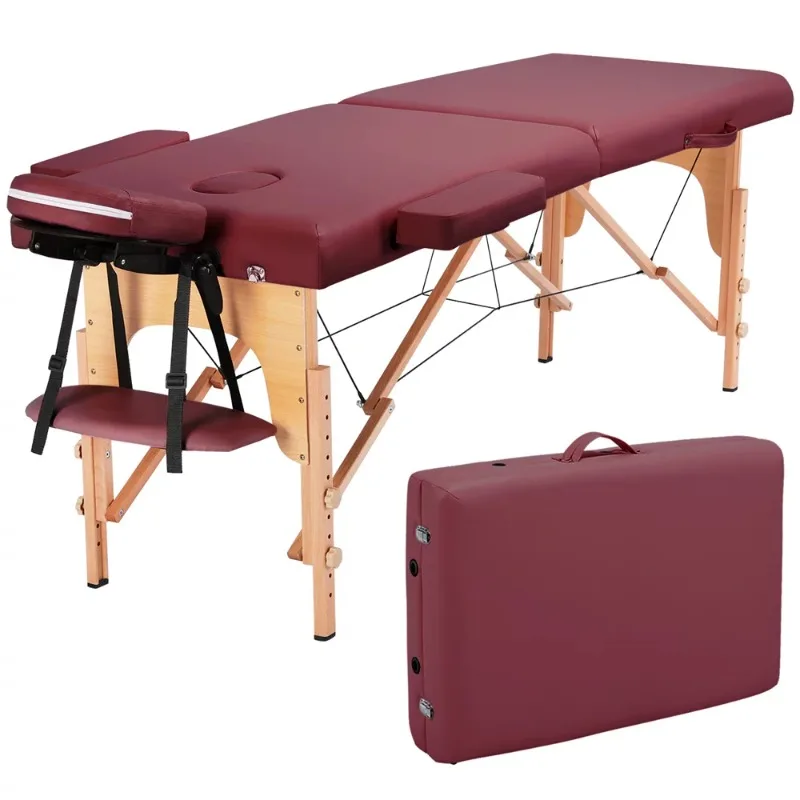

SmileMart 2-fold Portable Wooden Massage Table for Spa Treatments & Tattoos, 84"