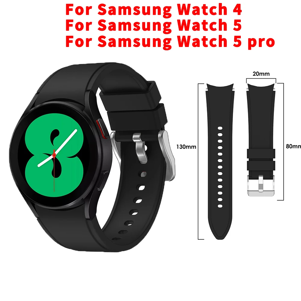 

20mm/22mm Strap for Samsung Galaxy Watch 5 40mm 44mm Sport Wrist Bracelet Replacement Watchband for Samsung Watch4 Classic