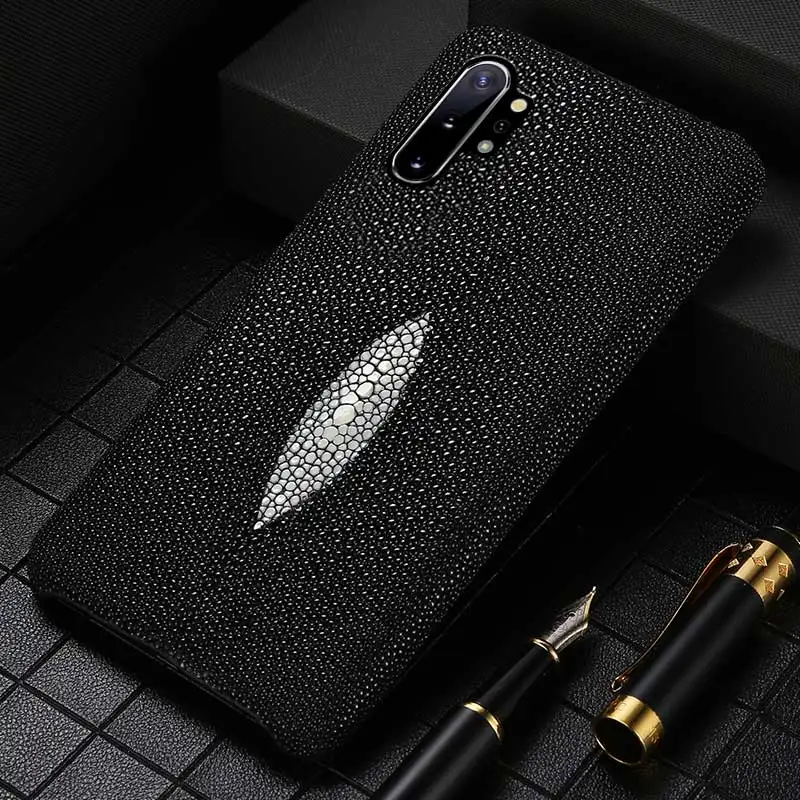 

Genuine Stingray Leather Phone Case for Samsung galaxy S20 Ultra Note 10 9 A50 A51 A70 A41 A71 S8 S9 S10 S20 Plus S7 edge Cover