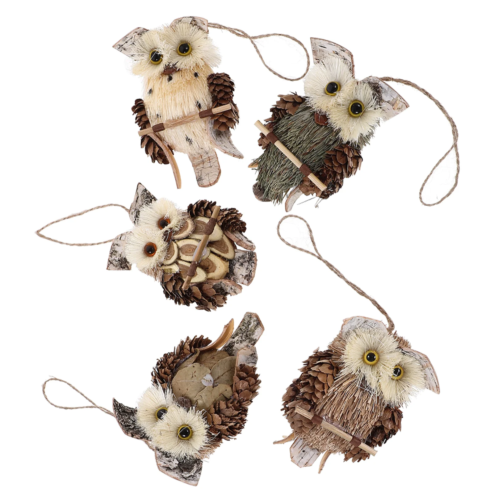 

5pcs Hanging Owl Ornament Owl Wall Sculpture Exquisite Garden Owl Decoration