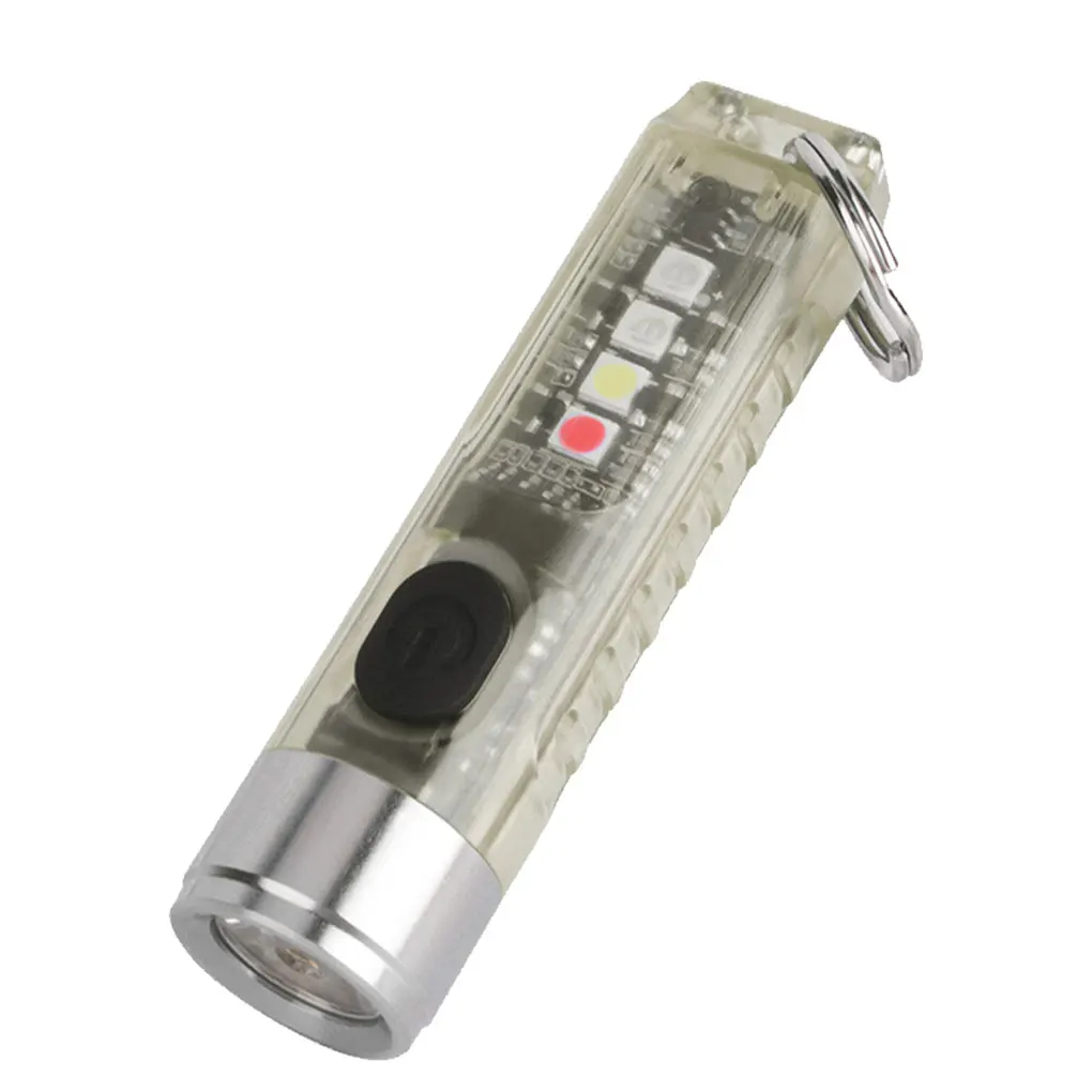 

USB Rechargeable Keychain Flashlight Portable Keyring Torch 5 Gears Dimmable Outdoor Light for Camping Hiking Backpacking