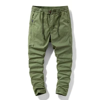 mens spring solid color straight leg regular fit casual overalls spring summer army green overalls black and blue trousers