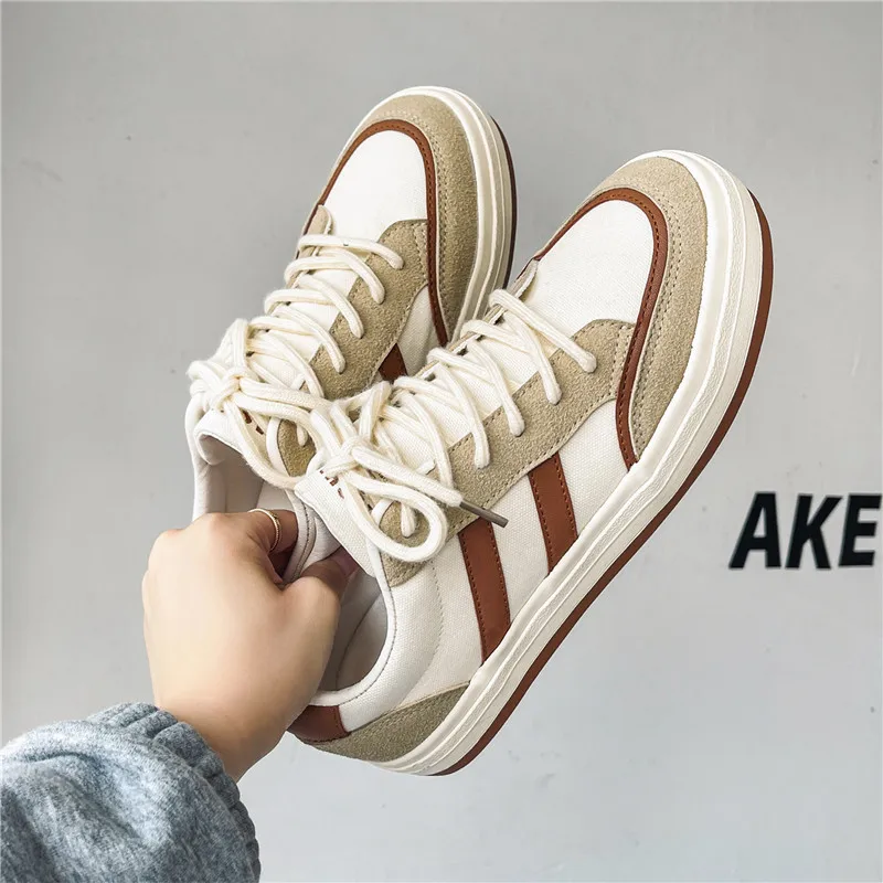 

All-match Lace-Up Men Canvas Shoes Trend Low-Top Men Shoes Korean Breathable Casual Men Vulcanize Shoes Non-slip Men Sneakers