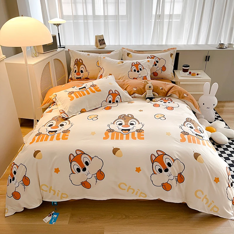 

Chip n Dale Cartoon Bedding Set Duvet Cover Set Bed Sheet Pillowcases Twin Full Queen King Size Disney Mickey Mouse Bedclothes