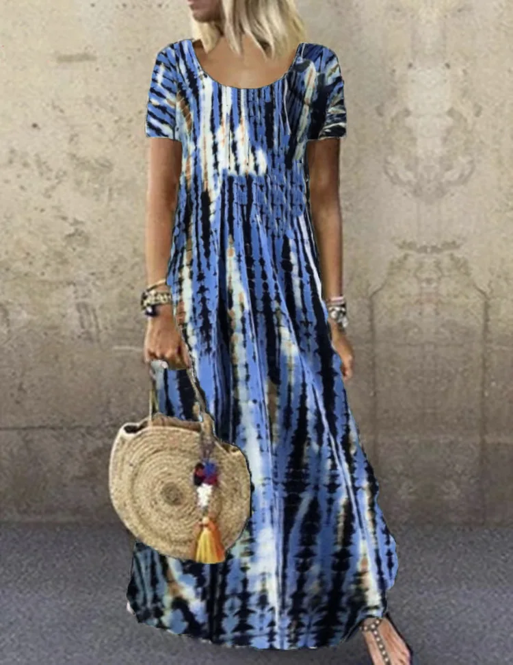 

Женский богемный костюм из спандекса, с коротким рукавом и круглым вырезом