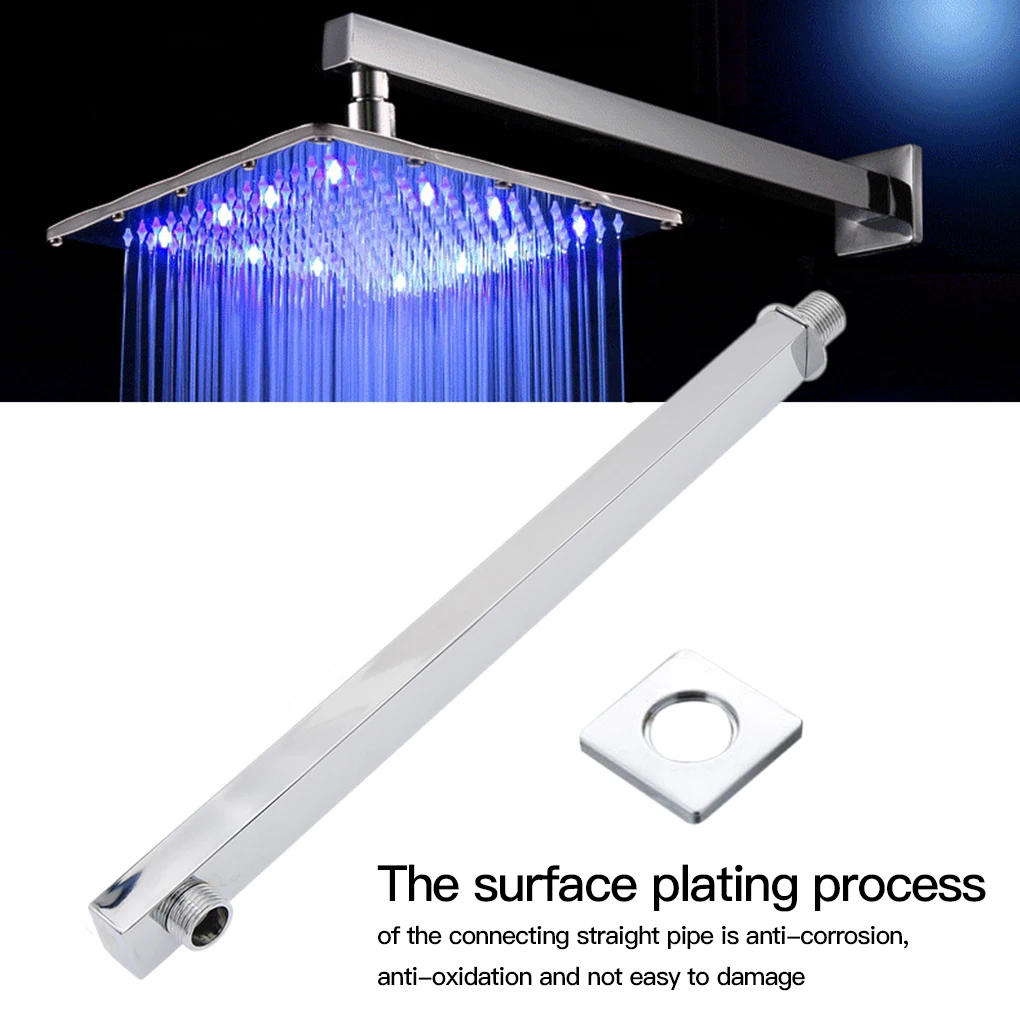 

Перезаряжаемая душевая лейка для ванной 45 см, квадратная настенная душевая лейка 35 см, черная латунная удлинительная трубка, аксессуары, 1 ш...