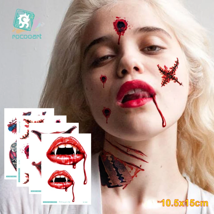 Временные тату-наклейки на Хэллоуин день мертвецов 5 шт. |