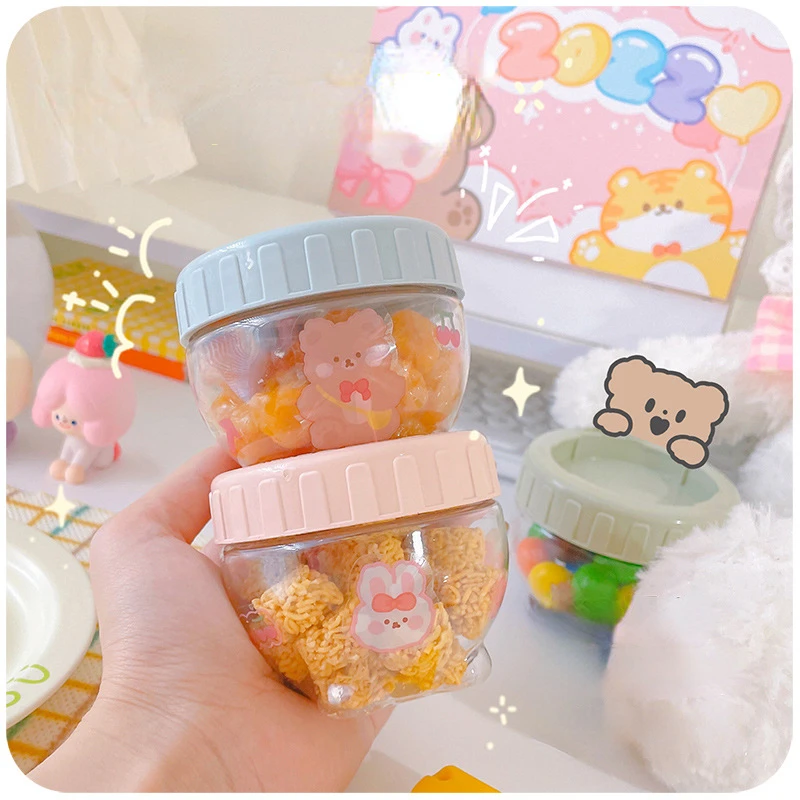 

Snacks Sealed Jars Plastic Dried Nuts Portable Mini Jars Kitchen Portable Food Packaging Box Household Storage Organizer Jars