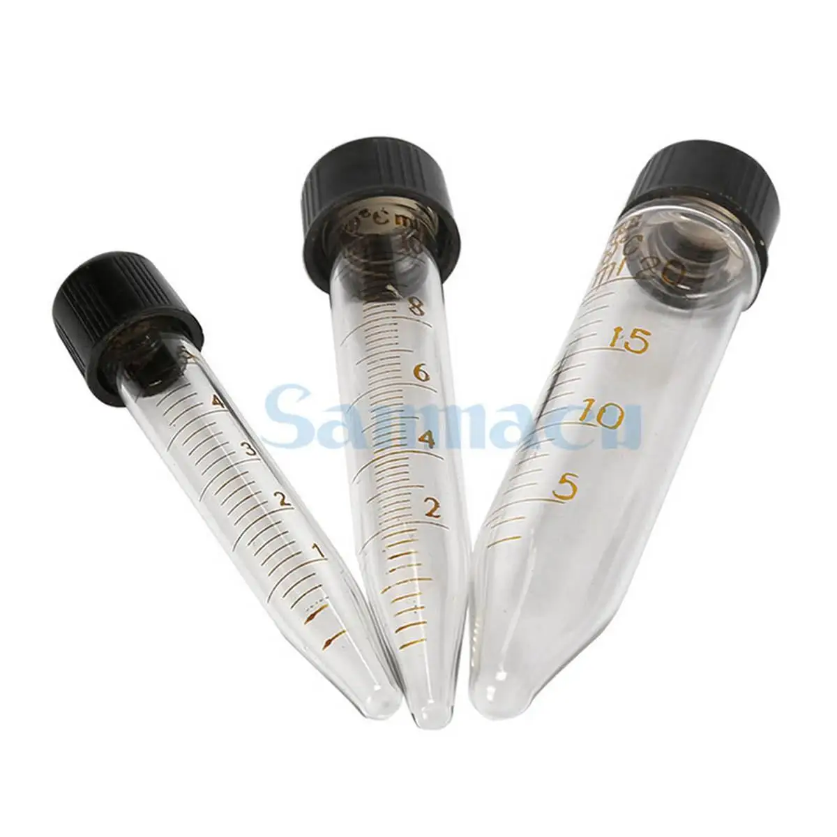 

5/10/15/20/25/30/50/100ml Lab Glass Centrifuge Tube V-bottom Screw Cap With Scale Line