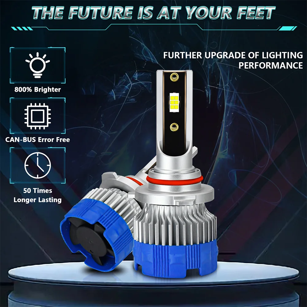 2 шт. лампа для автомобильных фар H1 H4 H7 9005 9006 H11 светодиодная автомобиля 20000LM 120W 6500K