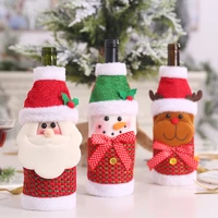 christmas cartoon old man snowman elk wine bottle cover