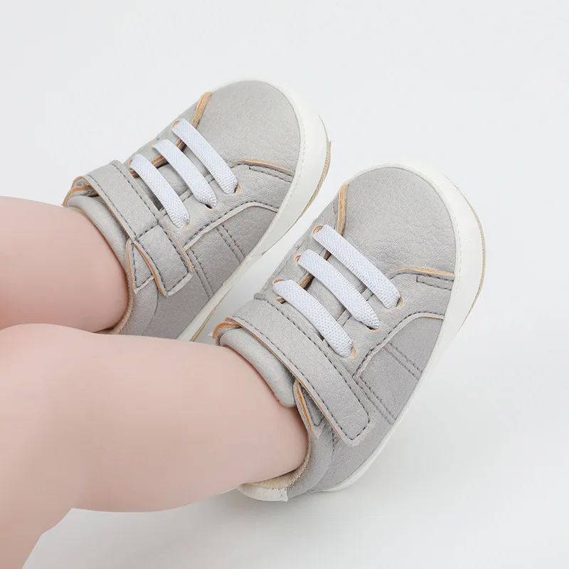 2023 Baby Unisex PU Leather Shoes Baby Boy Girl Sneakers Rubber Soft Bottom Non-slip Casual Newborns First Walkers Crib Shoes images - 6