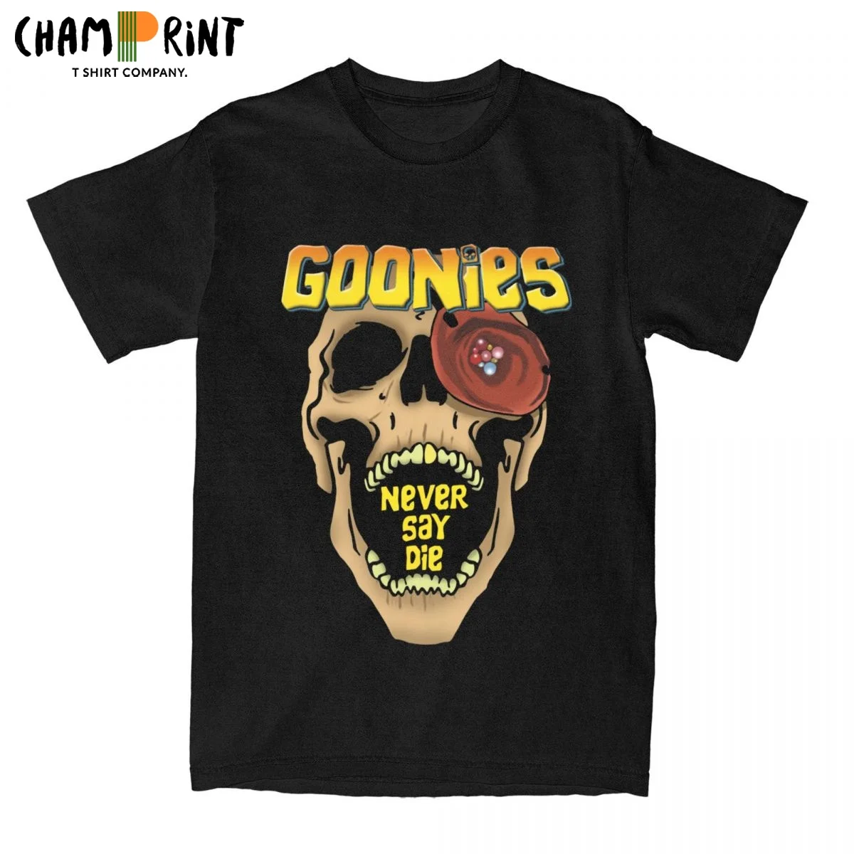 

The Goonies Never Say Die T-Shirts for Men Novelty 100% Cotton Tees Crewneck Short Sleeve T Shirts Unique Clothes