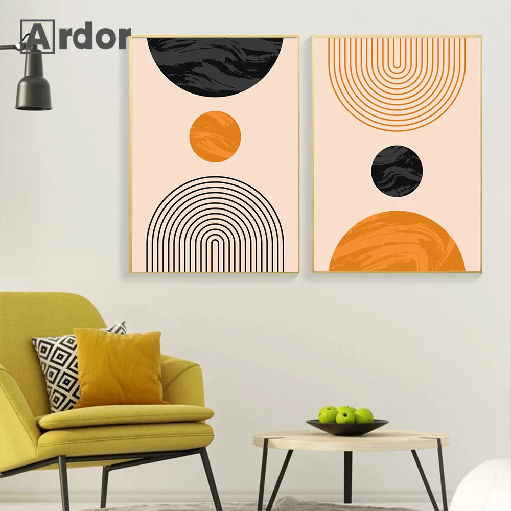 

Boho Abstract Geometric Minimalist Poster Rainbow Lines Canvas Painting Nordic Print Posters Modern Wall Art Pictures Home Decor