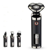 washable electric shaver 3d man beard shaving machine floating rotary razor face hair cutting trimmer male grooming clipper kit