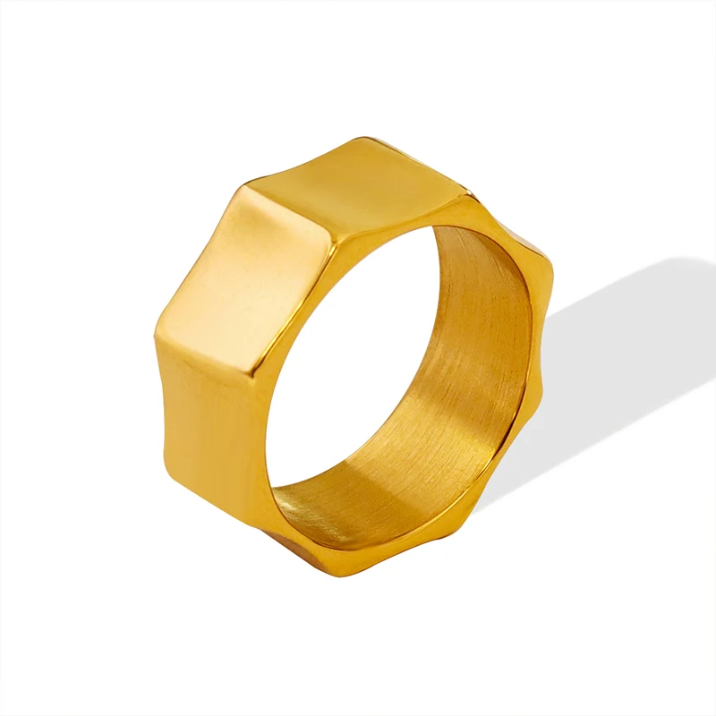 

Stainless Steel Couple Ring Gold Silver Irregular Ring High Quality Party Jewelry Gift Waterproof Non-fading Jewelry Wholesale