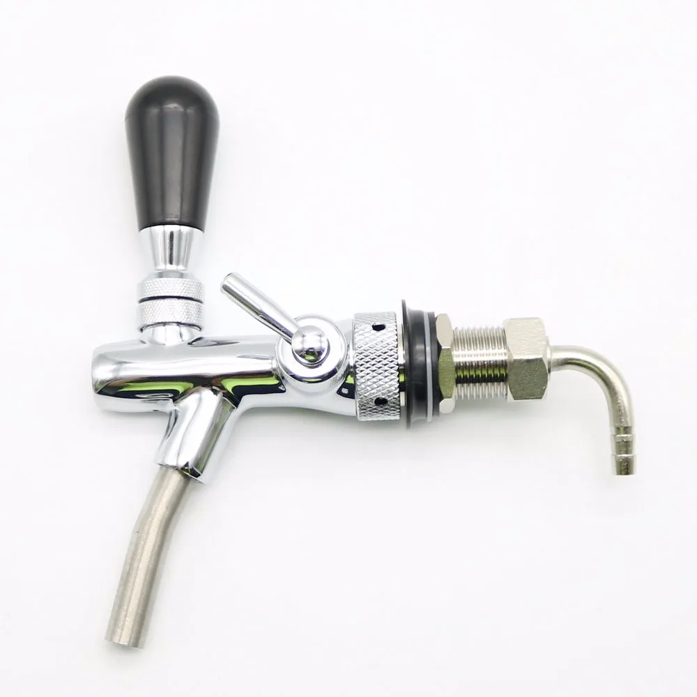

G5/8 Beer Faucet Adjustable Draft Beer Faucet Shank With Chrome Plating Tap Flow Controller For Keg Tap Homebrew Dispenser