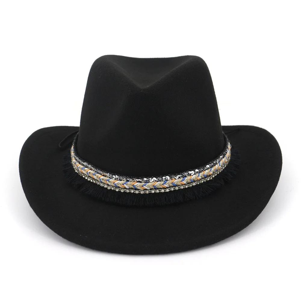 

Woolen Western Cowboy Hat Jazz Men and Women Wide Brim Travel Performance Outdoor Cool Hat and Caps