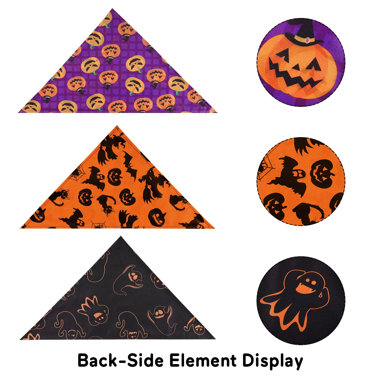 

Dog Triangular Bib Pet Neck Towel Bibs Halloween Decor Puppy Accessory Collar Necklace