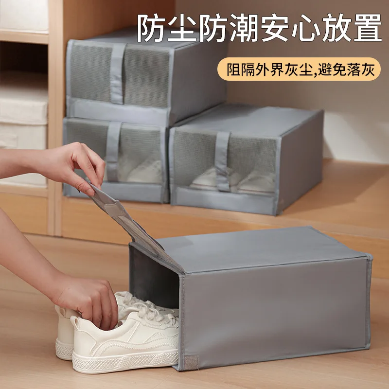 

Fold Dustproof Cloth Shoes Case High Quality Thickened Drawer Case Plastic Shoe Boxes Stackable Box Shoe Organizer Shoebox