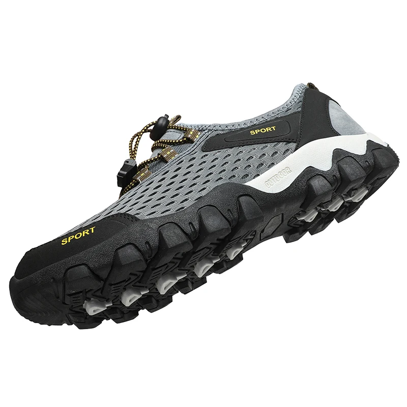 Men's Shoes Outdoor Non-slip Hiking Sneakers Quickly Interfere with Water Sports Shoes Elastic Band Adjustment Men Mesh Sneakers