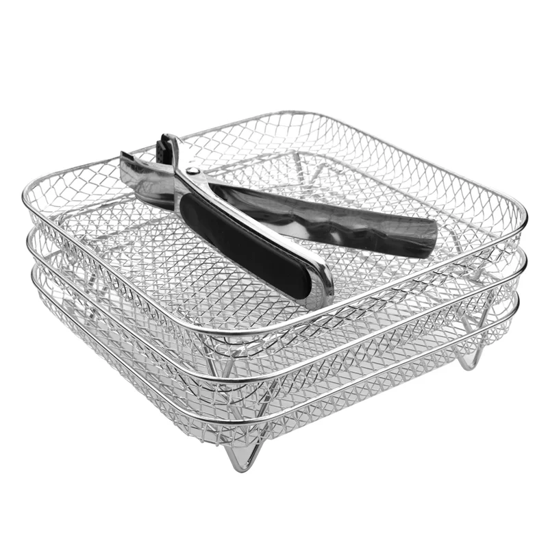 8-дюймовая стойка для фритюрницы квадратные три Штабелируемых стойки