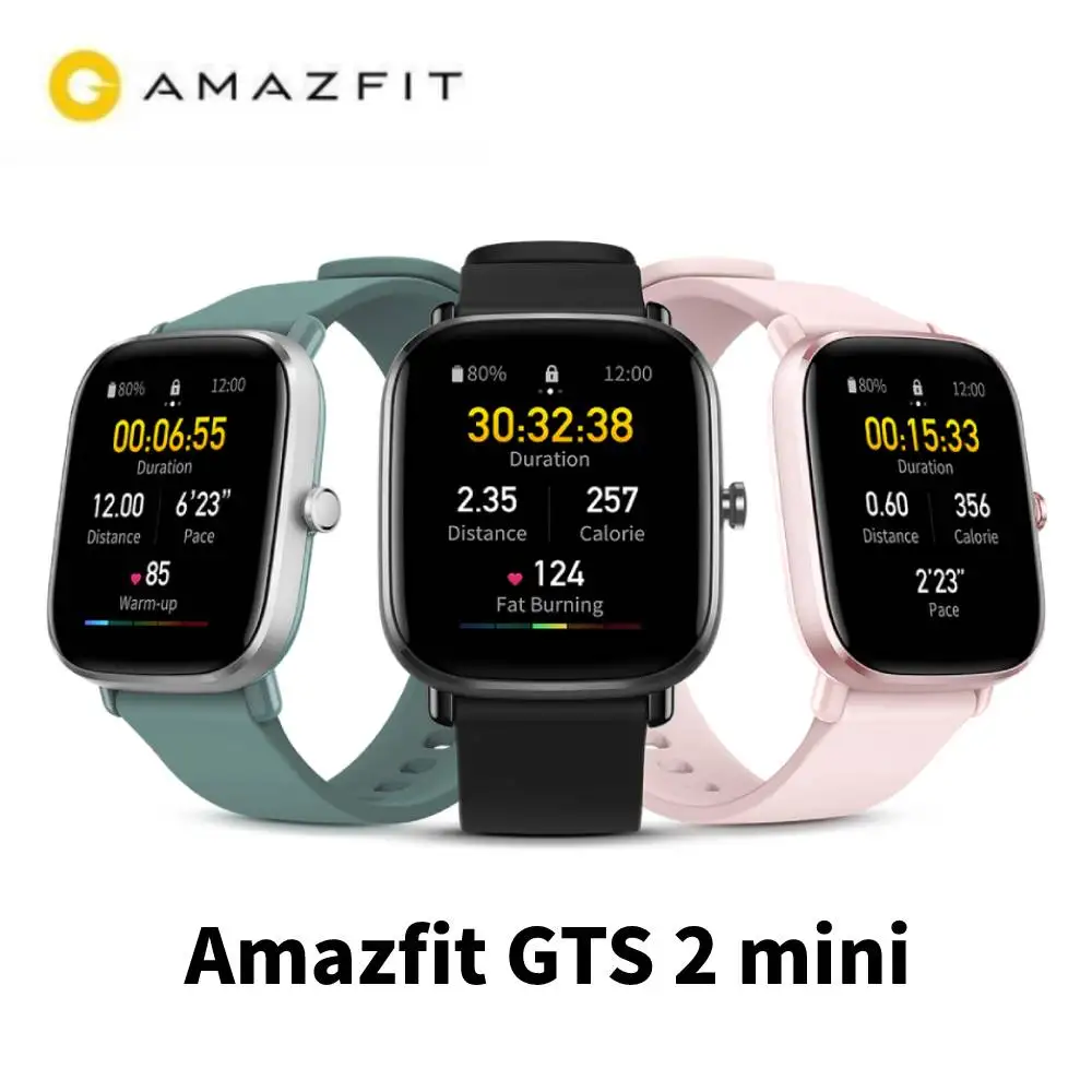 

Global Version Amazfit Gts 2 Mini Smartwatch AMOLED Display 5ATM Waterproof Sports Modes Sleep Monitoring Smart Watch for IOS