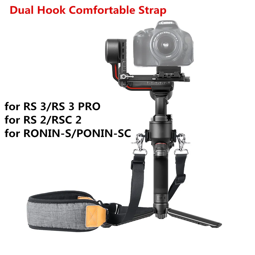 

Accessory for RS 3/RS 3 Pro/RS 2/RSC 2/Ronin-S/Ronin-SC Dual Hook Strap Stress Reliever Shoulder Belt Lanyard