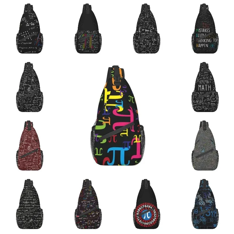 Pieces Of Pi Sling Crossbody Backpack Men Custom Math Science Chest Shoulder Bag for Travel Hiking Daypack