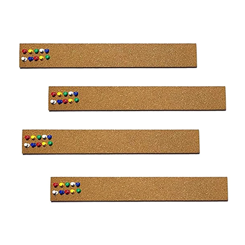 

8 Pcs Cork Board Strips With 70 Pcs Push Pins 15X2 Inch - 1/2 Inch Thick Cork Bulletin Bar Strips For Office, School