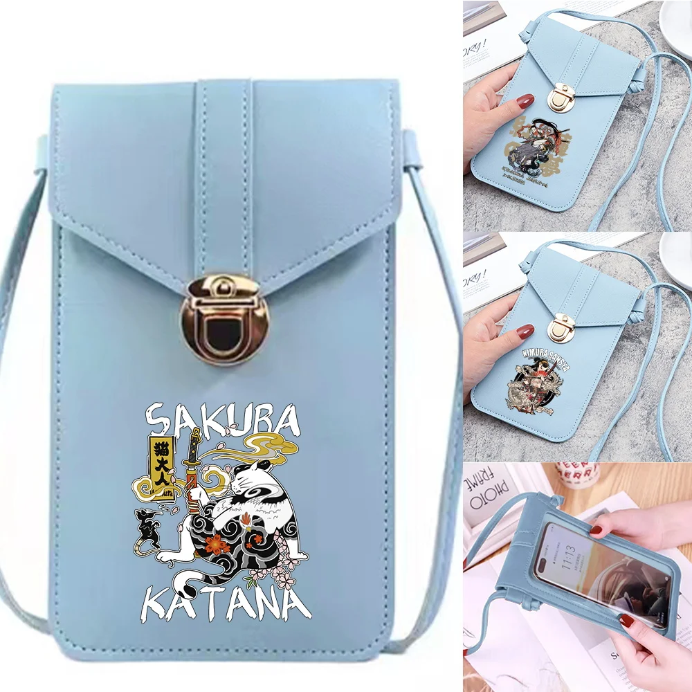 Купи Shoulder Bags for Women 2023 New Luxury Handbag Touch Screen Cell Phone Case Cover Universal Crossbody Bag Wallet Print Samurai за 269 рублей в магазине AliExpress