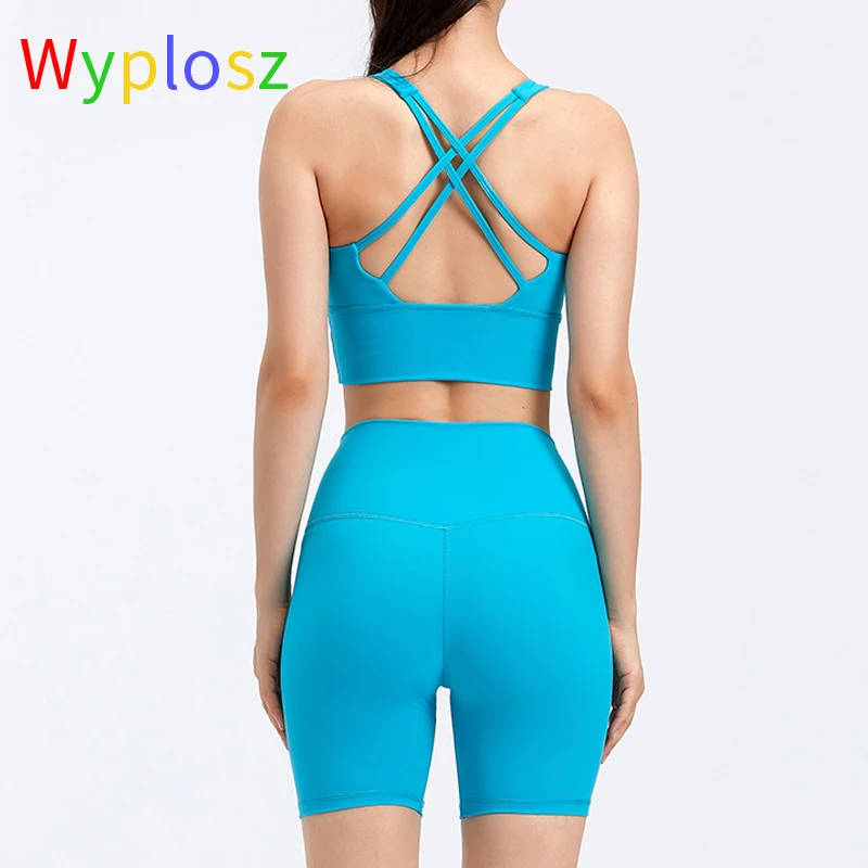 Wyplosz Nude Nylon Fitness Jogger Yoga Shorts High Waist Solid Color Sports Slim Gym Female Double-sided Sanding Push Up Summer