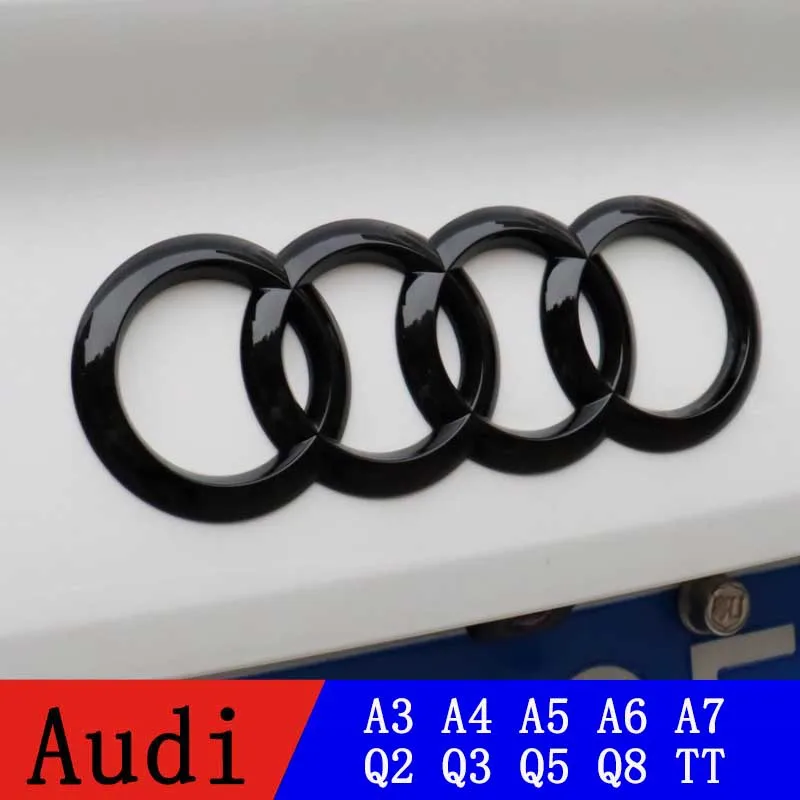 

4 кольца ABS Автомобильный капот Передняя крышка гриль задний багажник эмблема логотип значок наклейка для Audi A3 A4 A5 A6 A7 Q2 Q3 Q5 Q8 TT